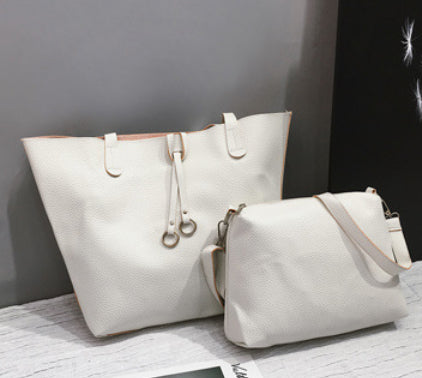 Damen Mode Schultertasche mit Schleife - 2-teiliges Set