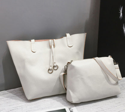 Damen Mode Schultertasche mit Schleife - 2-teiliges Set