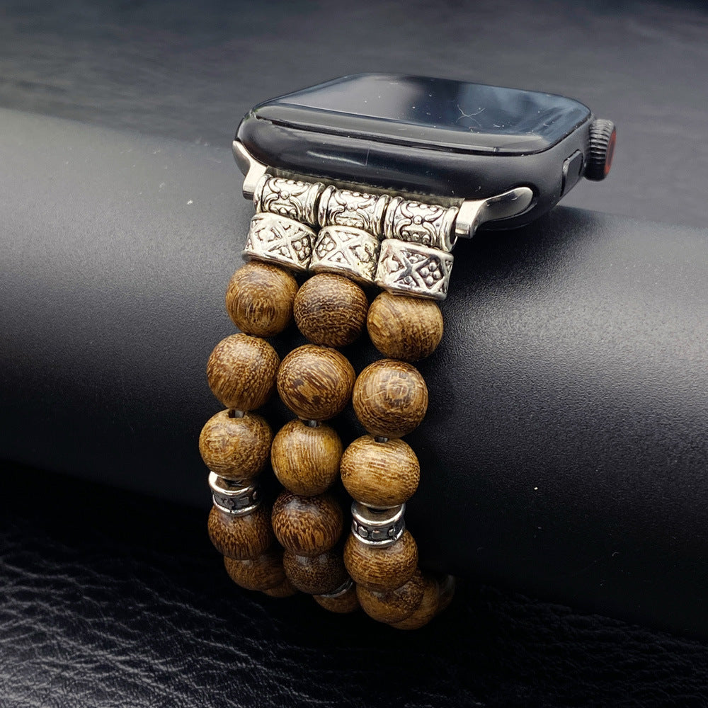 Massivholz Perlen-Armband – Natürliches Holz Armband verstellbar