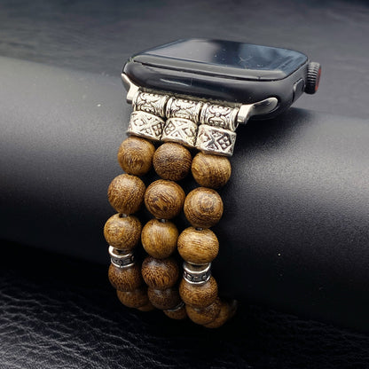 Massivholz Perlen-Armband – Natürliches Holz Armband verstellbar