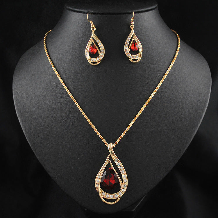 Elegantes Kristall-Schmuckset – Halskette & Ohrringe mit funkelnden Zirkonia-Steinen