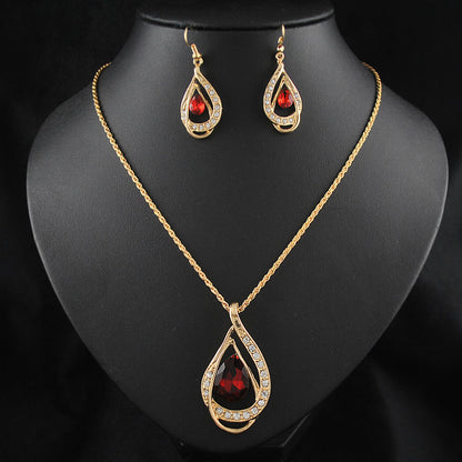 Elegantes Kristall-Schmuckset – Halskette & Ohrringe mit funkelnden Zirkonia-Steinen