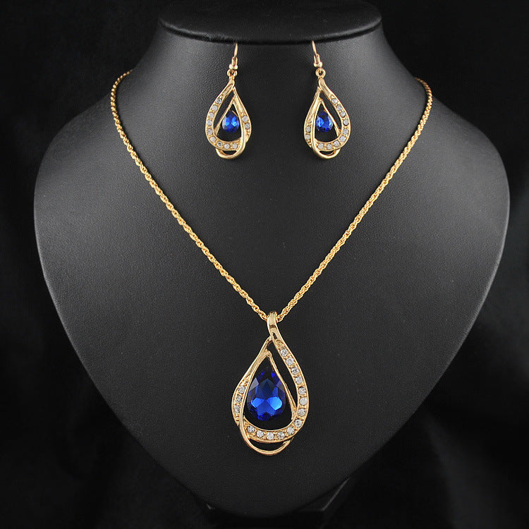 Elegantes Kristall-Schmuckset – Halskette & Ohrringe mit funkelnden Zirkonia-Steinen