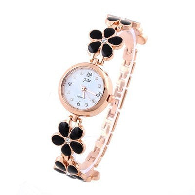 Fünfblättriges Kleeblatt Quarz Armbanduhr – Glücksbringer-Uhr für Damen