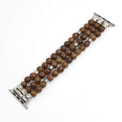 Massivholz Perlen-Armband – Natürliches Holz Armband verstellbar