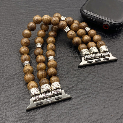 Massivholz Perlen-Armband – Natürliches Holz Armband verstellbar