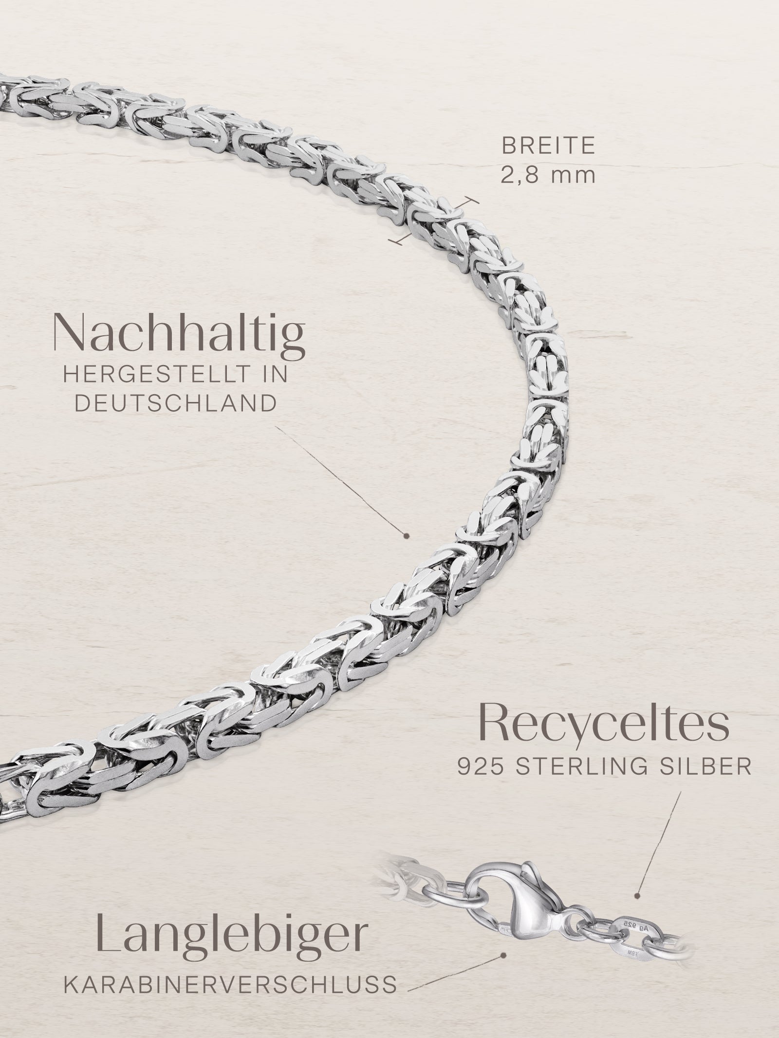 Armband Königskette Silber