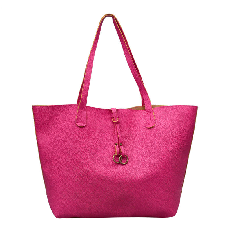 Damen Mode Schultertasche mit Schleife - 2-teiliges Set