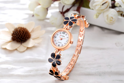 Fünfblättriges Kleeblatt Quarz Armbanduhr – Glücksbringer-Uhr für Damen