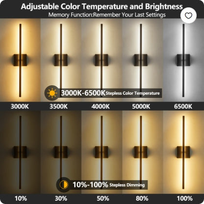 28" LED Wandleuchten 2er-Set - Minimalistisch in Schwarz Matt für Wohnzimmer, Schlafzimmer & Flur