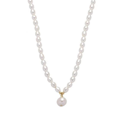 Natürliche Süßwasser Perlen Halskette Retro Schlüsselbein Kette