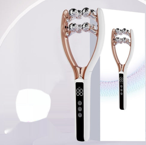 EMS V-Roller Gesichtsmassagegerät – Face Lifting mit Mikrostrom & Rot-Blau-Licht