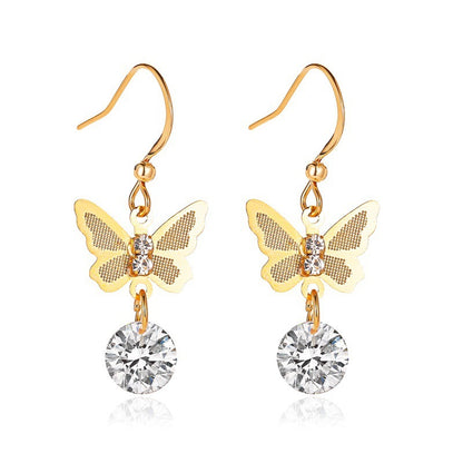 Kurze Zirkonia Ohrringe – Fashion Earrings Silber & Gold
