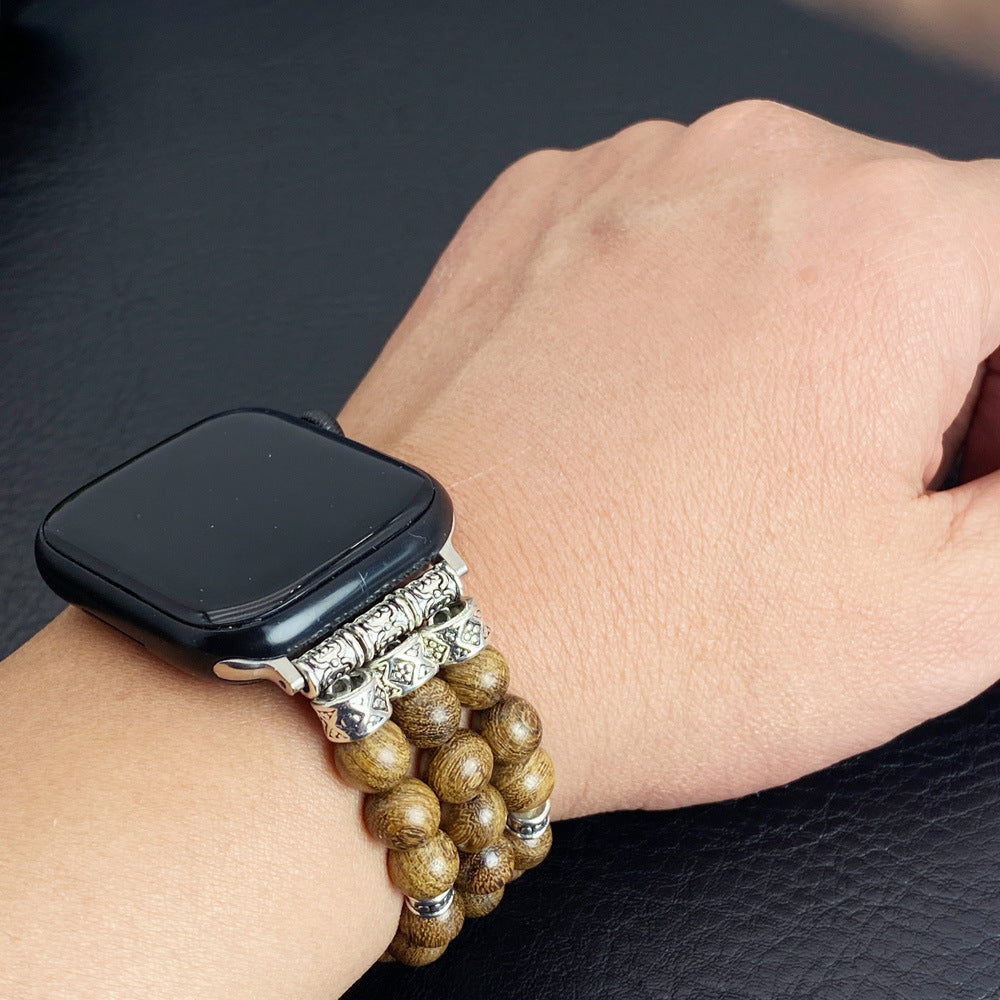 Massivholz Perlen-Armband – Natürliches Holz Armband verstellbar