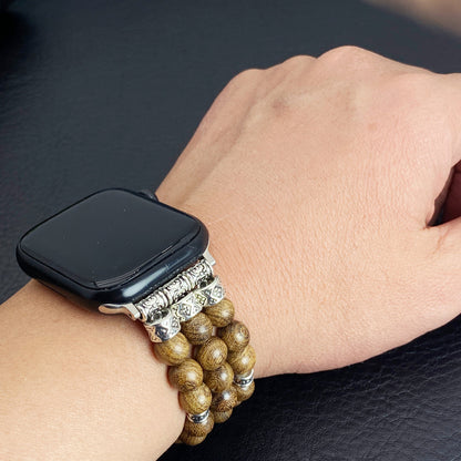 Massivholz Perlen-Armband – Natürliches Holz Armband verstellbar