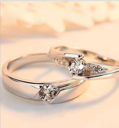 925 Sterling Silber Paarringe mit Zirkonia – Verlobungsringe für Paare & Partner