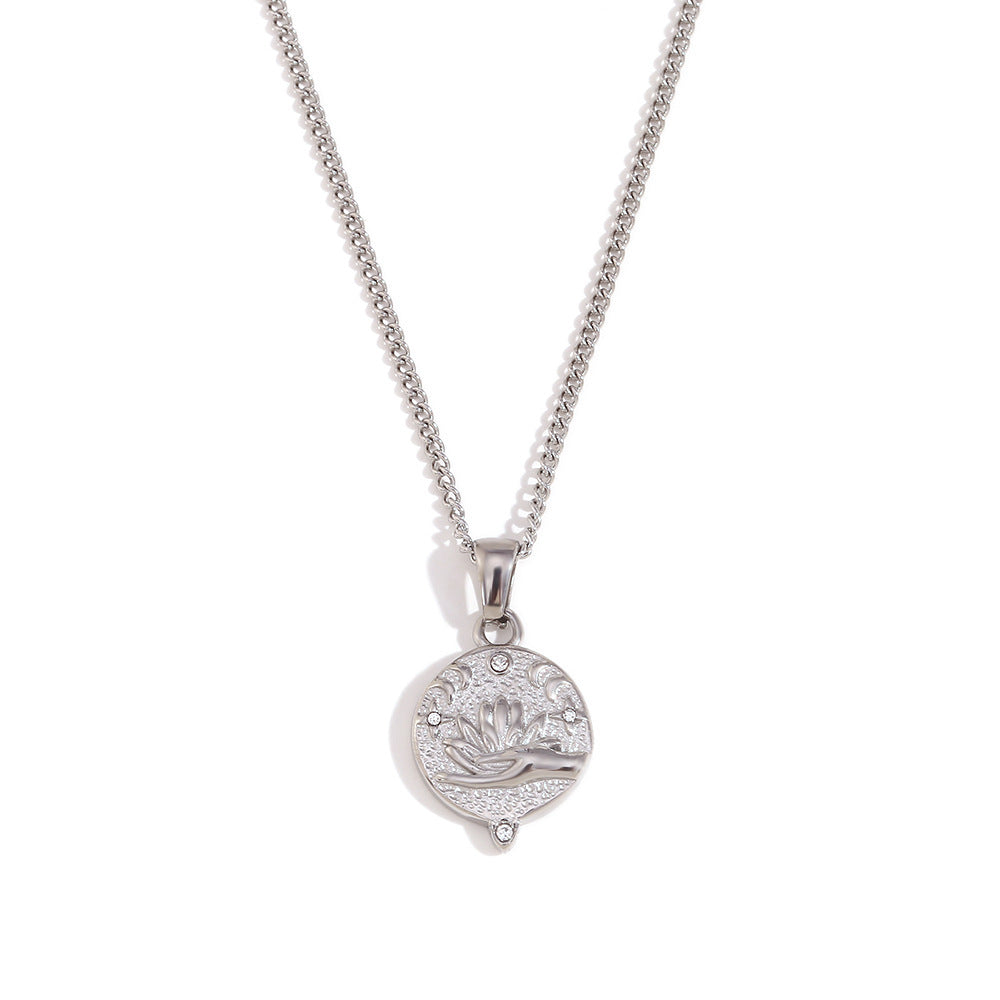 Elegante Retro Halskette Edelstahl 18K Vergoldet