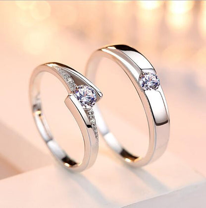 925 Sterling Silber Paarringe mit Zirkonia – Verlobungsringe für Paare & Partner