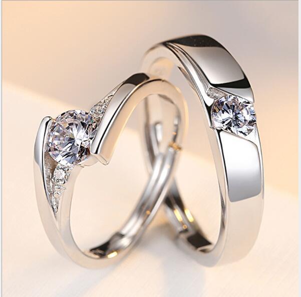 925 Sterling Silber Paarringe mit Zirkonia – Verlobungsringe für Paare & Partner