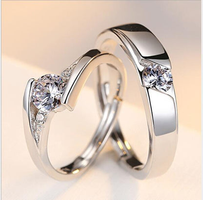 925 Sterling Silber Paarringe mit Zirkonia – Verlobungsringe für Paare & Partner