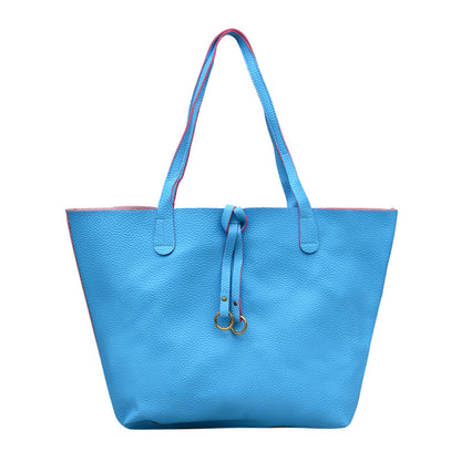 Damen Mode Schultertasche mit Schleife - 2-teiliges Set