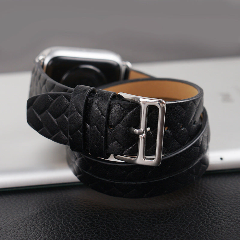 Leder Armbanduhr mit Blattmuster – Vintage-Design & atmungsaktives Band