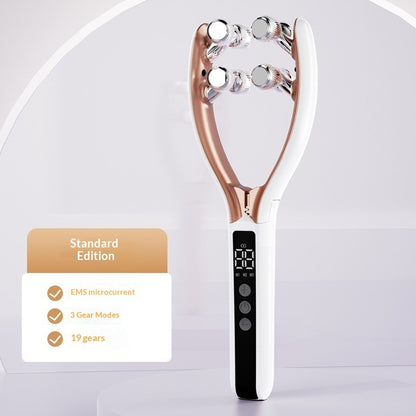 EMS V-Roller Gesichtsmassagegerät – Face Lifting mit Mikrostrom & Rot-Blau-Licht