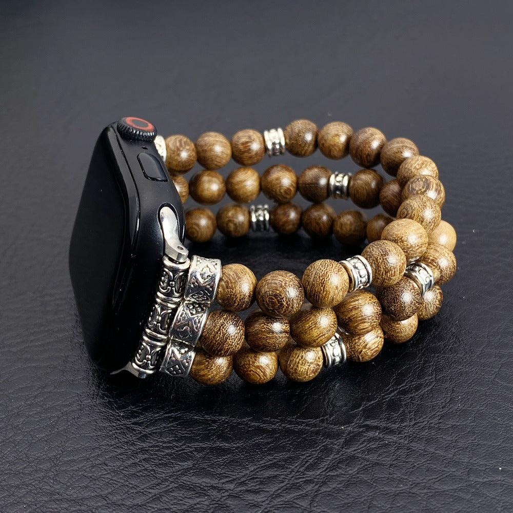 Massivholz Perlen-Armband – Natürliches Holz Armband verstellbar