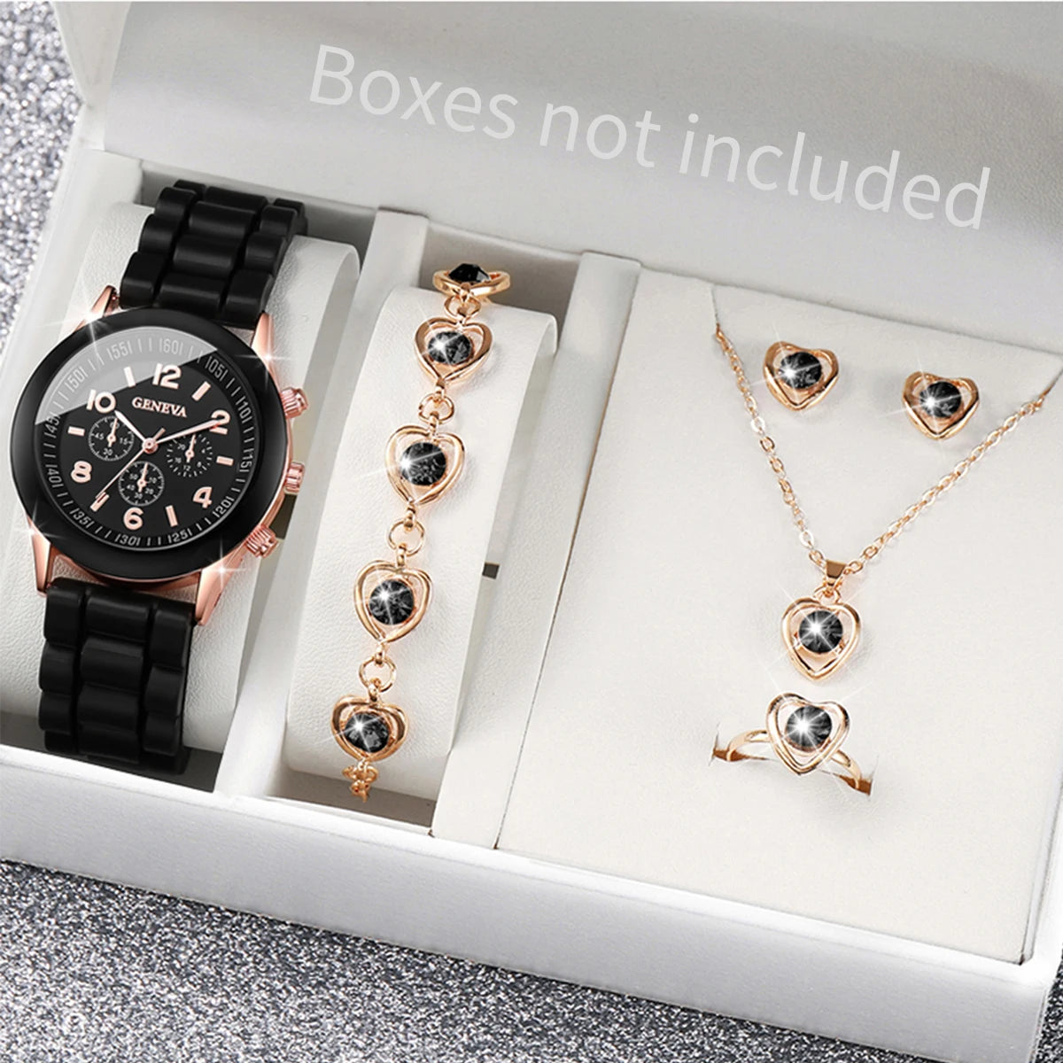 Damen Uhren-Set – Quarzuhr mit Schmuck | Armband & Kette | Geschenkset