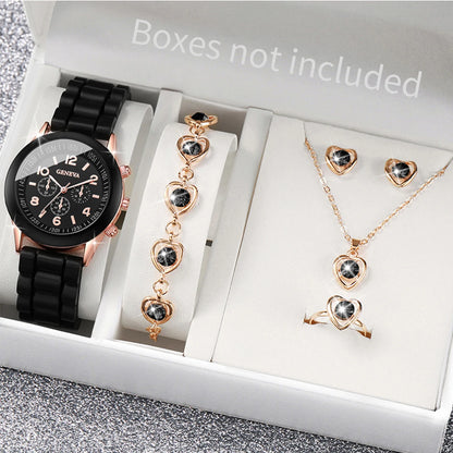 Damen Uhren-Set – Quarzuhr mit Schmuck | Armband & Kette | Geschenkset