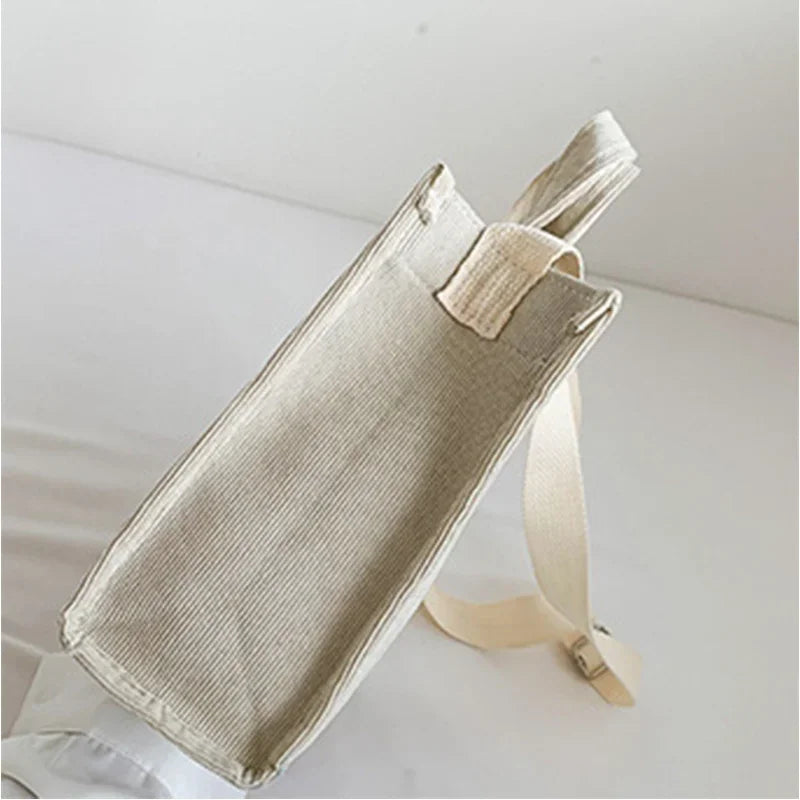 Corduroy Handtasche – Damen Schultertasche Gelb