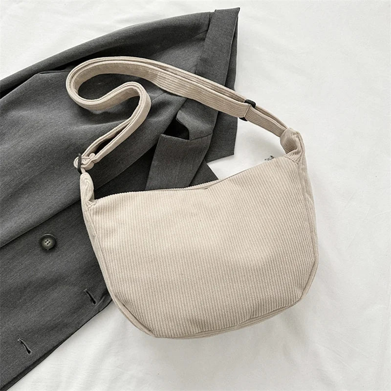 Corduroy Crossbody Bag – Damen Schultertasche