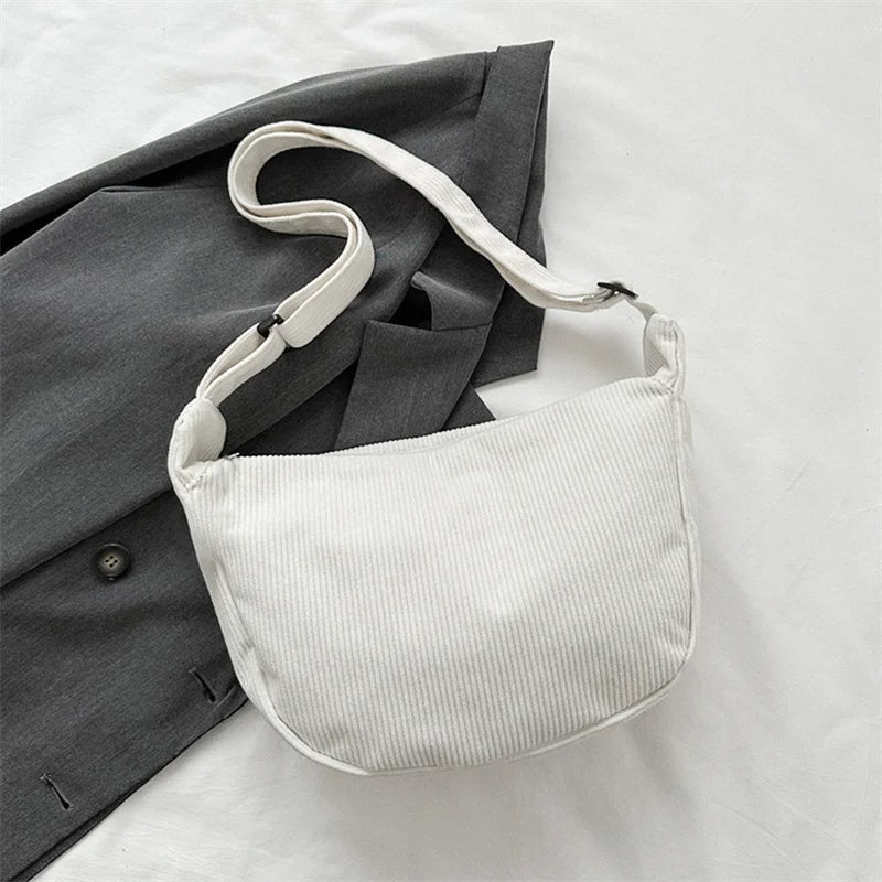 Corduroy Crossbody Bag – Damen Schultertasche