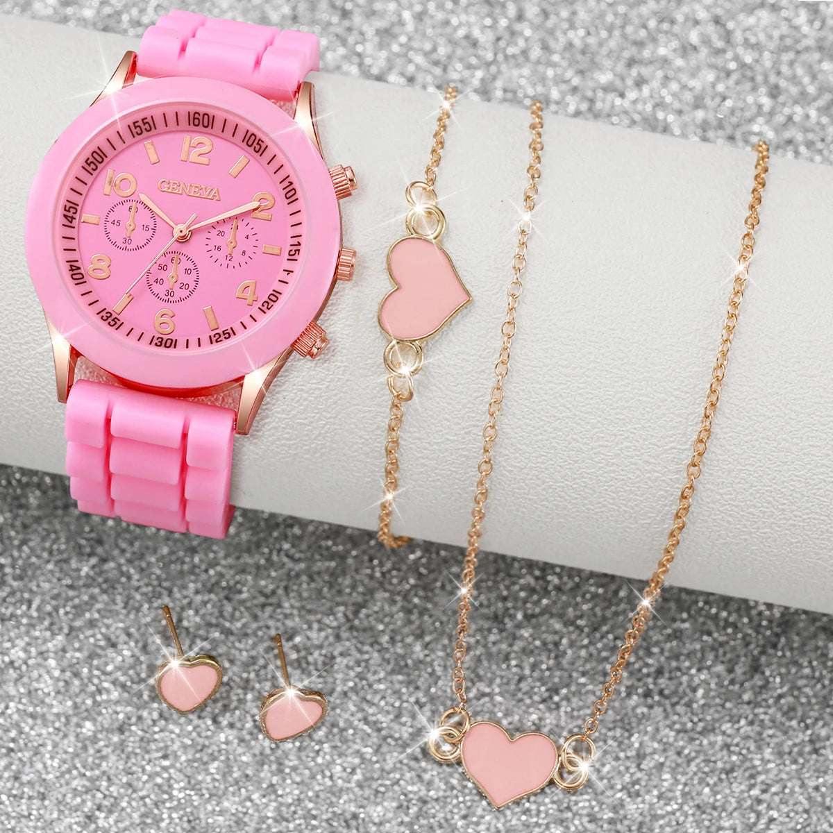 Damen Uhren-Set – Quarzuhr mit Schmuck | Armband & Kette | Geschenkset