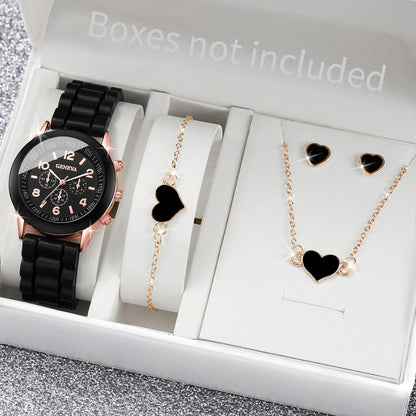 Damen Uhren-Set – Quarzuhr mit Schmuck | Armband & Kette | Geschenkset