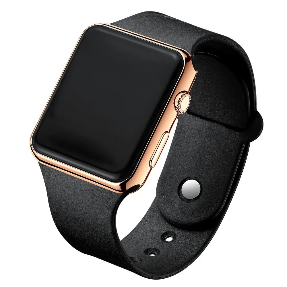 LED Sport Digitaluhr – Unisex Fashion Armbanduhr Schwarz
