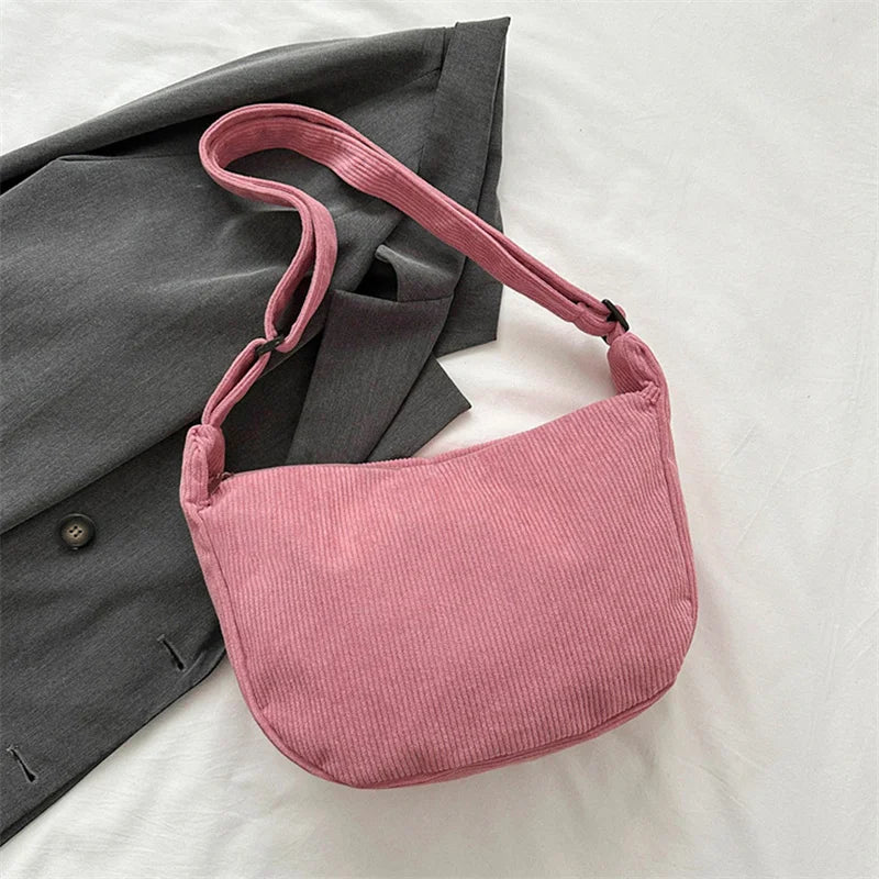 Corduroy Crossbody Bag – Damen Schultertasche