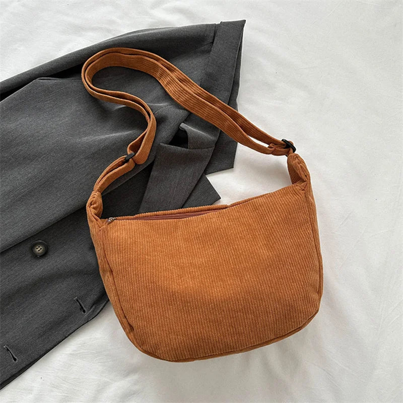 Corduroy Crossbody Bag – Damen Schultertasche