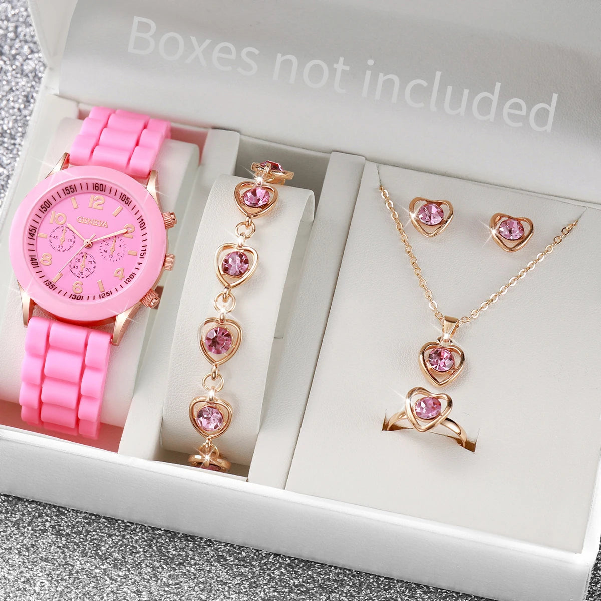 Damen Uhren-Set – Quarzuhr mit Schmuck | Armband & Kette | Geschenkset