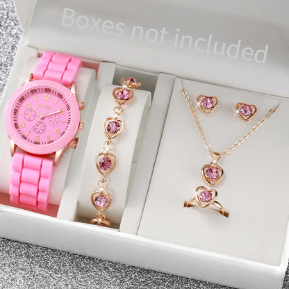 Damen Uhren-Set – Quarzuhr mit Schmuck | Armband & Kette | Geschenkset