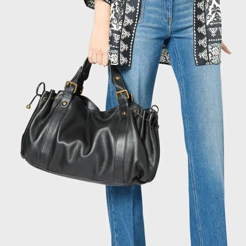 Boston Bag – Damen Crossbody Handtasche Schwarz