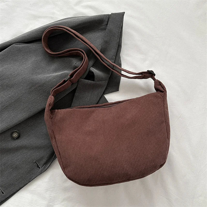 Corduroy Crossbody Bag – Damen Schultertasche