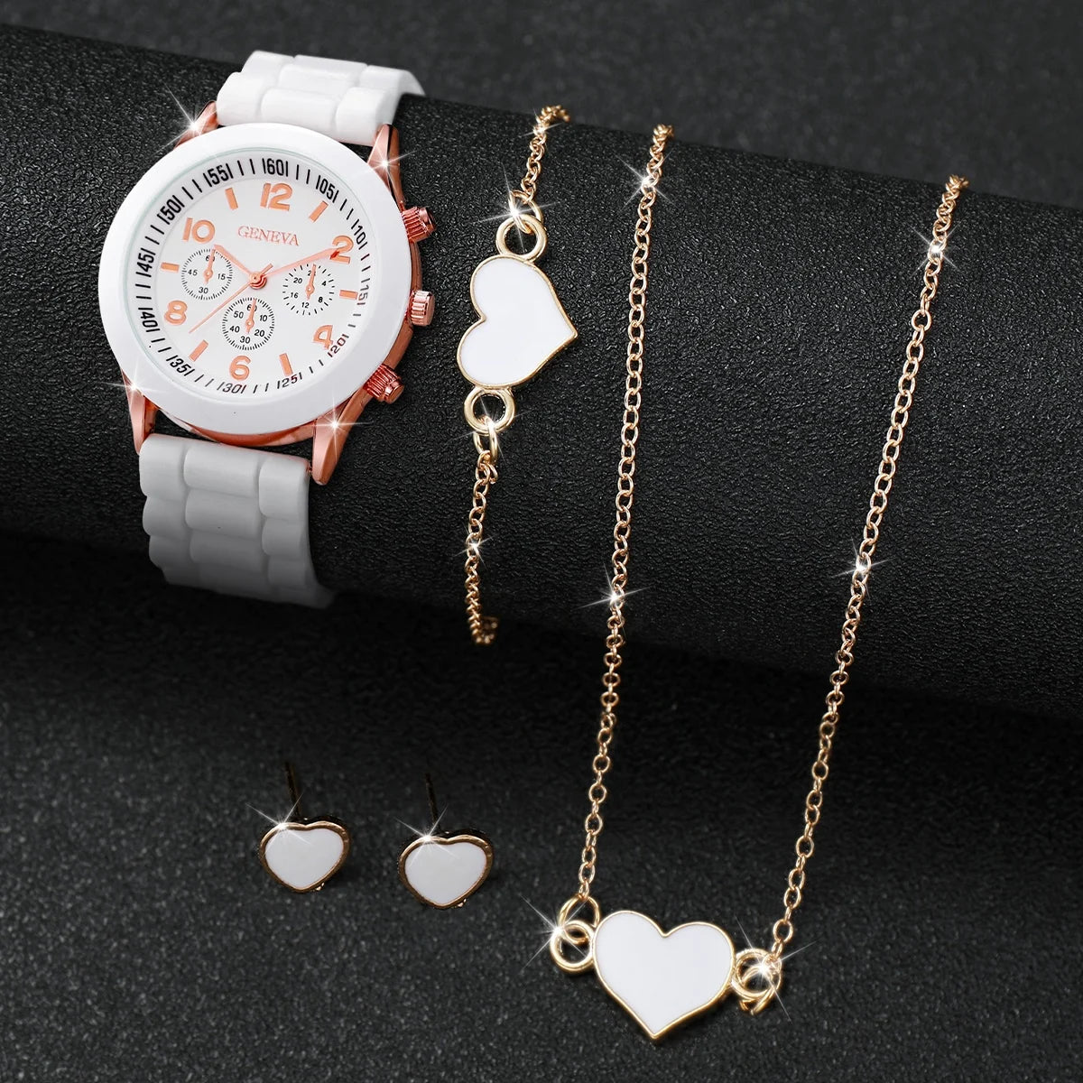 Damen Uhren-Set – Quarzuhr mit Schmuck | Armband & Kette | Geschenkset