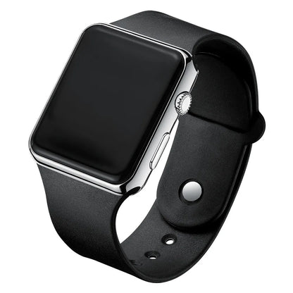 LED Sport Digitaluhr – Unisex Fashion Armbanduhr Schwarz