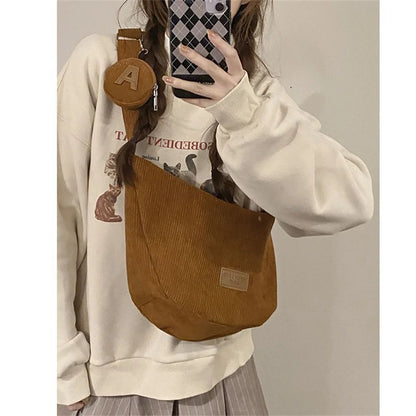 Corduroy Dumpling Bag – Damen Crossbody Schultertasche