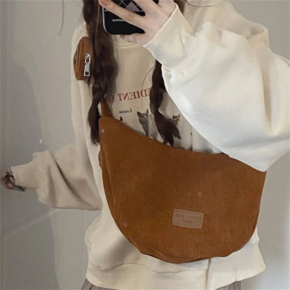 Corduroy Dumpling Bag – Damen Crossbody Schultertasche