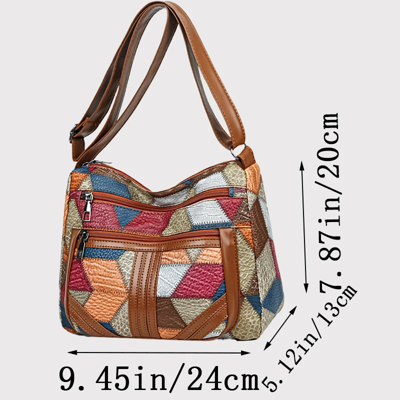 Bunte Crossbody Tasche – Damen Umhängetasche Geometric