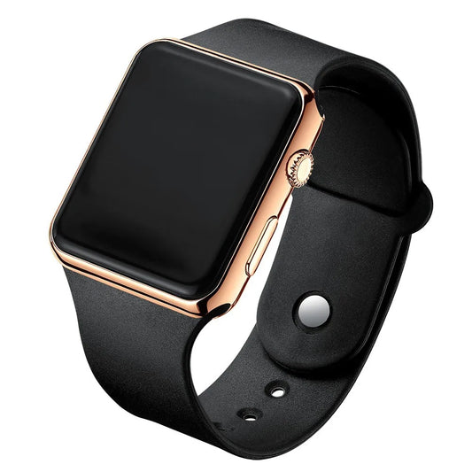 LED Sport Digitaluhr – Unisex Fashion Armbanduhr Schwarz