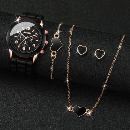 Damen Uhren-Set – Quarzuhr mit Schmuck | Armband & Kette | Geschenkset