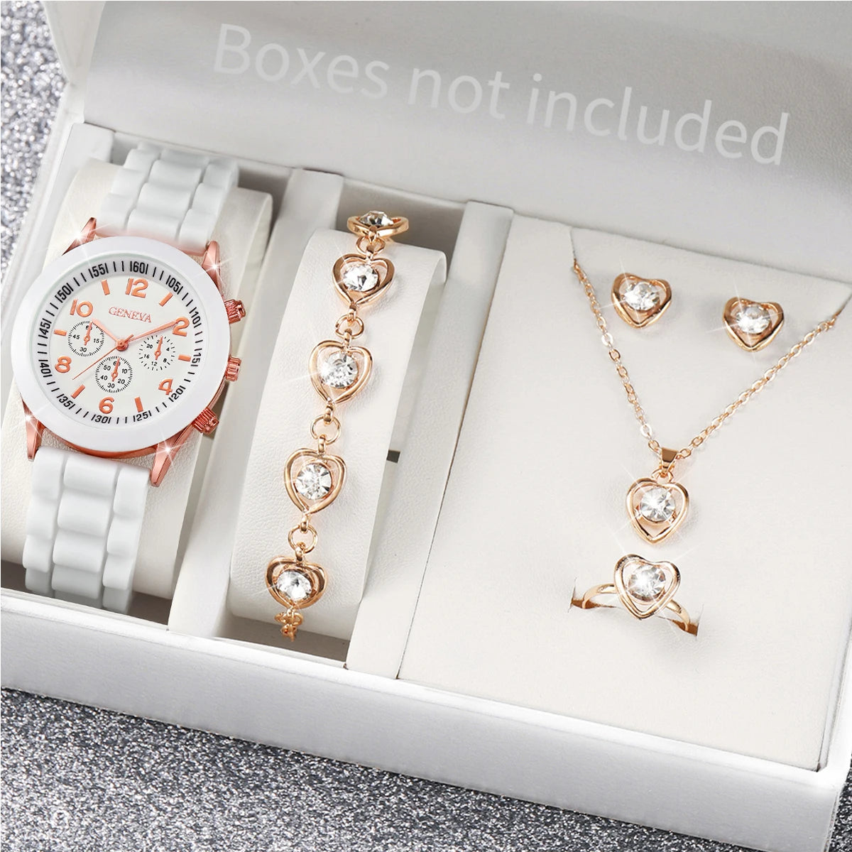 Damen Uhren-Set – Quarzuhr mit Schmuck | Armband & Kette | Geschenkset
